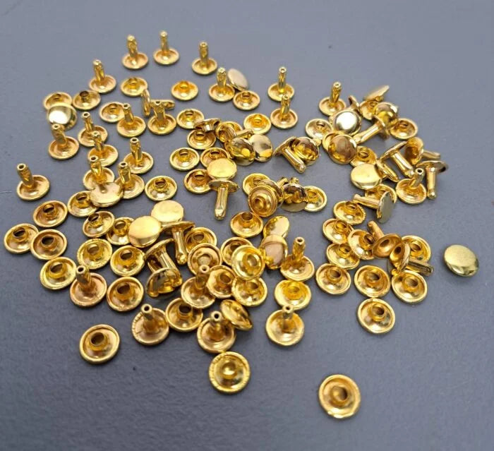 Double Cap Rivets Gold 10mm (50’s)