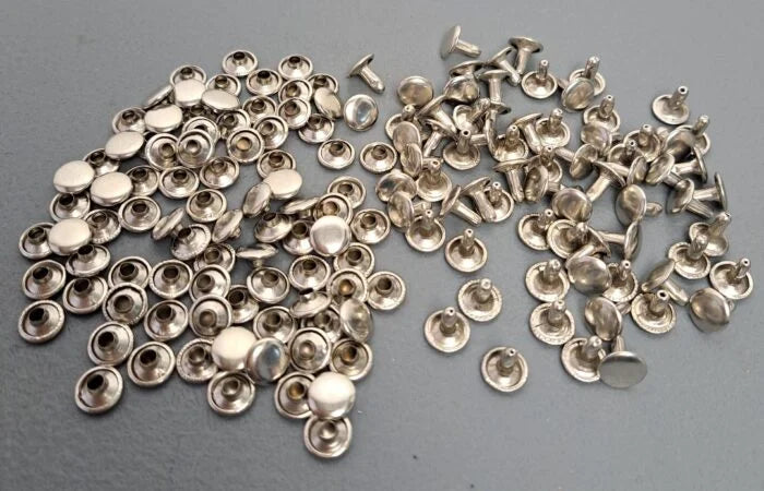 Double Cap Rivets Silver 10mm (50’s)