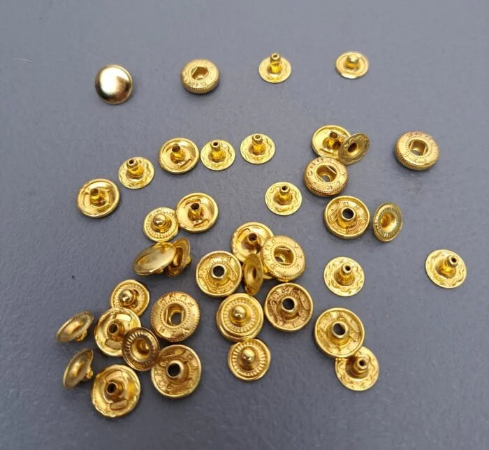 Metal Snap Button Gold 10mm (10s)