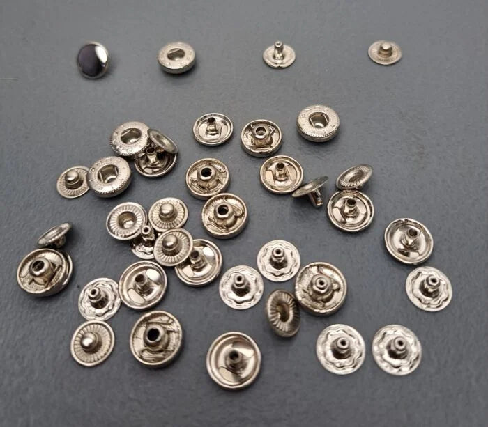 Metal Snap Button Silver 10mm (10s)