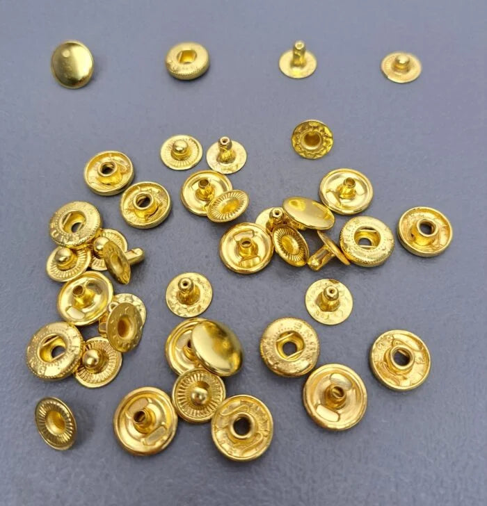 Metal Snap Button Gold 12.5mm (10s)