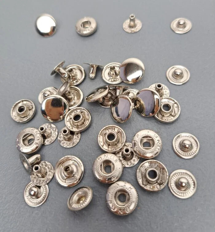 Metal Snap Button Silver 12.5mm (10s)